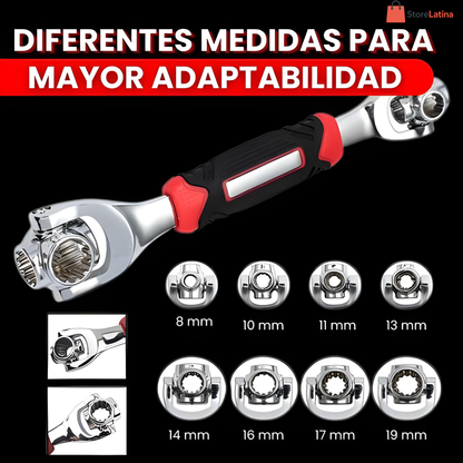 Llave universal 48 en 1 con cabezal giratorio de 360°