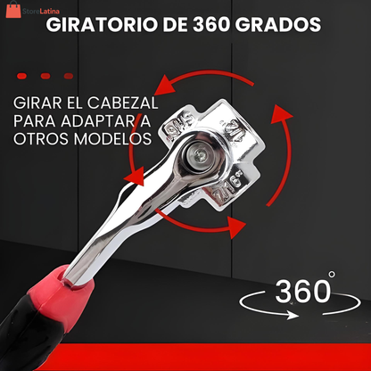 Llave universal 48 en 1 con cabezal giratorio de 360°
