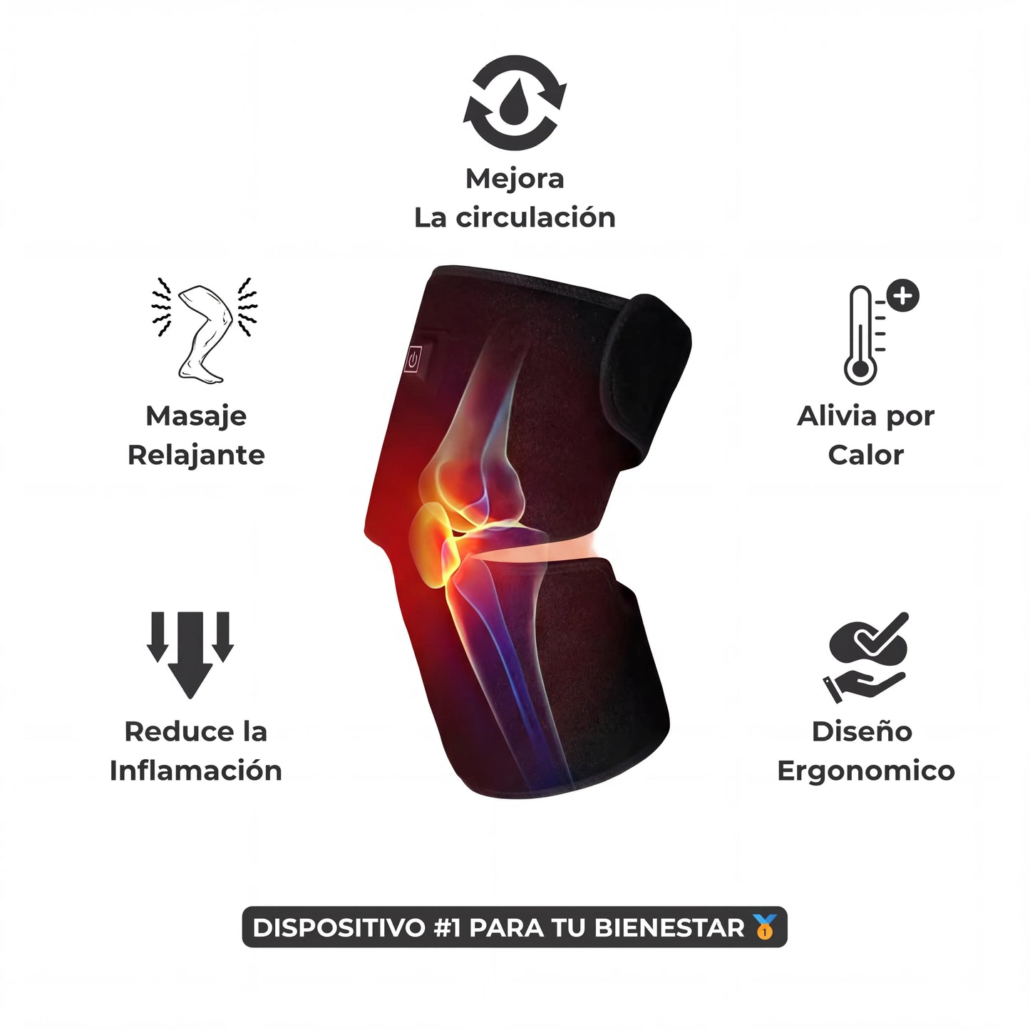 RODILLERA TÉRMICA ELECTRICA - ALIVIO PARA ARTRITIS Y DOLOR DE RODILLA